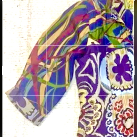 Johnny Was silk dress. Small, loose fit, 3/4 slv, New! Gorgeous! Rare! - Picture 3 of 9